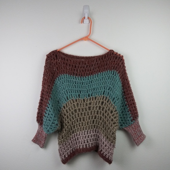 Umgee Sweaters - Umgee Multicolored Striped Soft Crochet Sweater(S)
